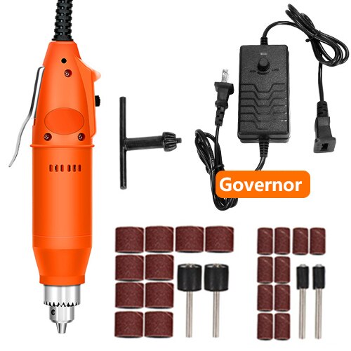 Mini taladro eléctrico de 110V/220V, herramienta rotativa de estilo Dremel con velocidad Variable positiva y negativa, herramientas eléctricas de molienda, bolígrafo grabador: Orange