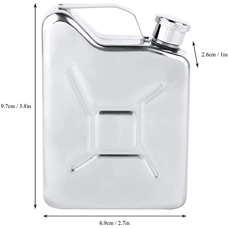 Petaca de acero inoxidable con forma de bidón para licor, botella de Alcohol portátil, frasco de Vino de Bolsillo, para hombres, 5oz: Hip Flask