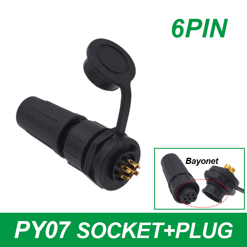 Waterproof connector plastic plug socket IP67 PY07 Z108 butt connector 2pin 3pin 4pin 5pin 6pin 7pin 8pins: Ivory