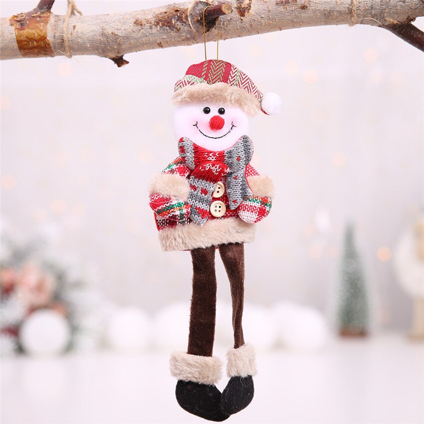 Vrolijk Kerstfeest Kerstman Sneeuwpop Rendier Ornamenten Decor Festival Party Kerstboom Opknoping Decoratie Pandent Decals: 01 Snowman
