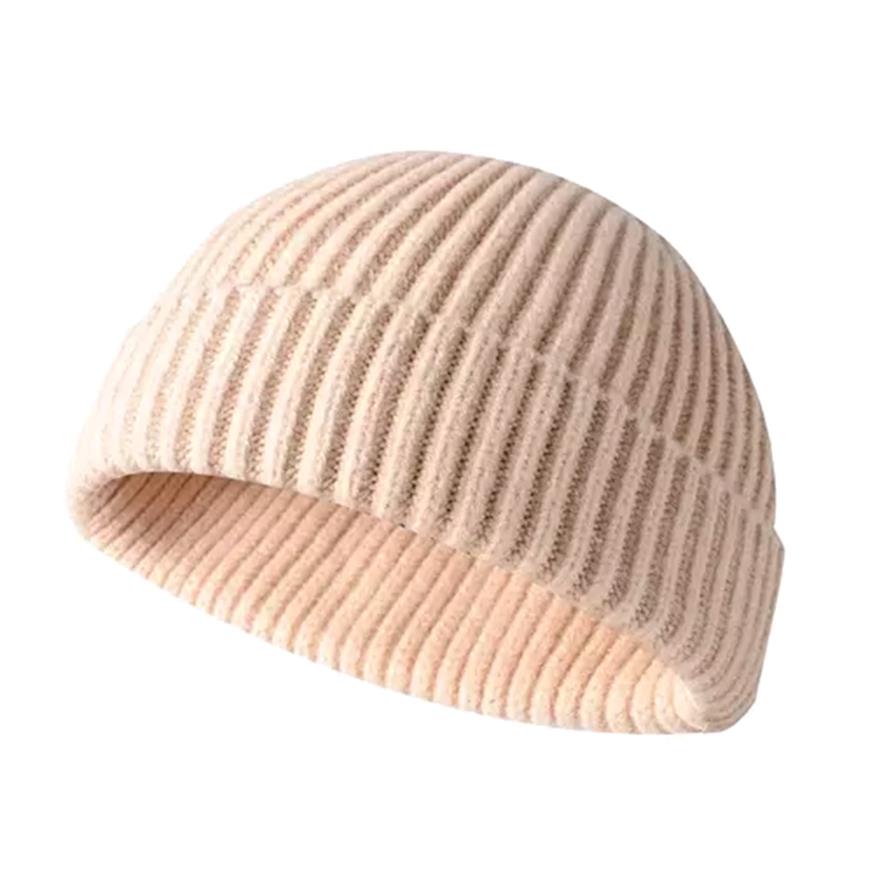Kvinders mænds korte hat efterår vinter varm strikket solid elastisk beanie caps high street stil hip hop hat kraniet cap sømand cap: G