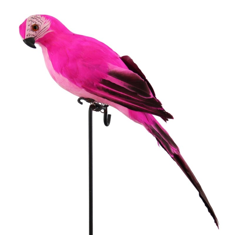 25 centimetri di Schiuma Piuma Pappagallo Simulazione Pappagalli Uccelli Decorativi Forniture Da Giardino Decorazione Della stanza Forniture per Animali Da Compagnia ..: rosa