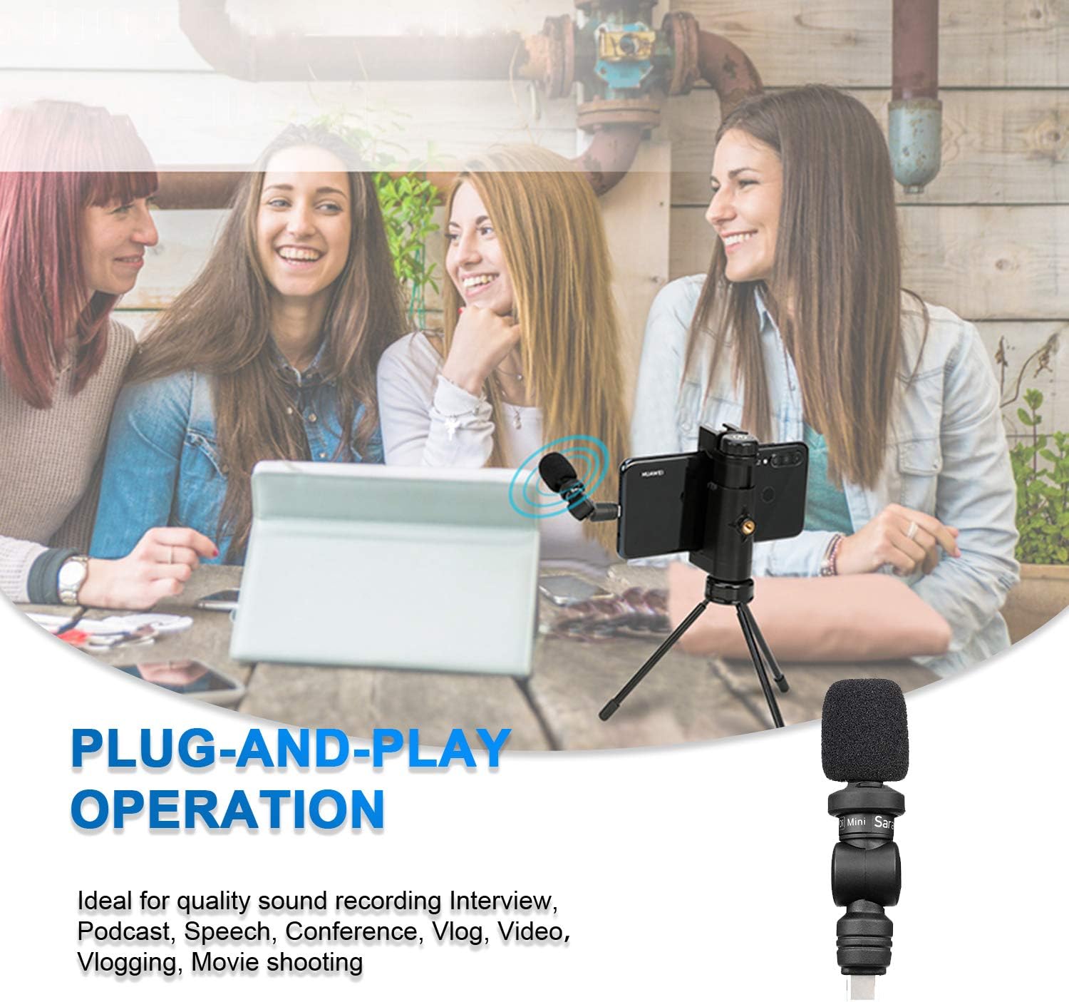 Saramonic SmartMic Di/UC Mini mikrofon dla iPhone Android komputer stancjonarny Laptop komórkowy nagrywanie YouTube transmisja na żywo Vlog