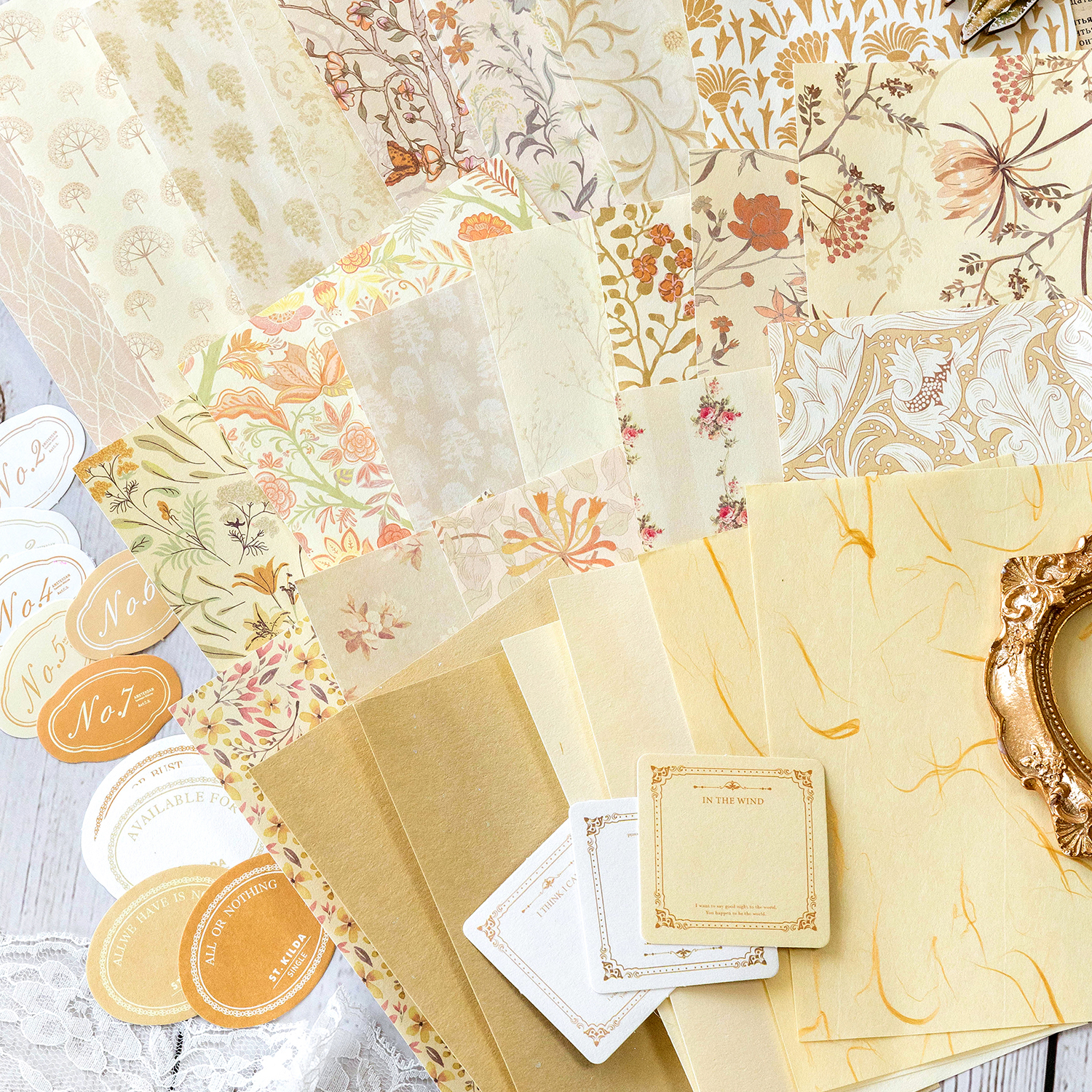 TIANZI 40 stks/pak Vintage materiaal Decoratieve Scrapbooking Dagboek Achtergrond papier DIY junk journal Etiket Briefpapier leveringen
