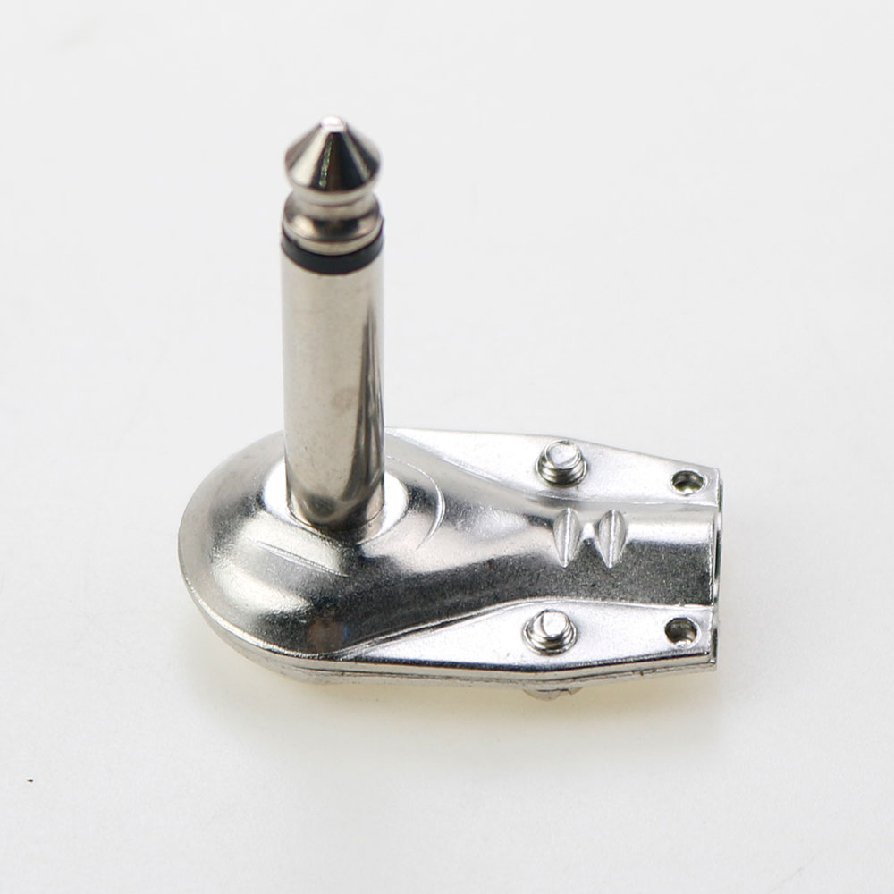 1 Stuks 90 ° Rechte Hoek 6.35 Mm Mono 2 Polige Jack Plug 6.35 Mm Platte Mannelijke Gitaar Phono Pannenkoek Type 1/4 Inch Pluggen Gesoldeerd Connector
