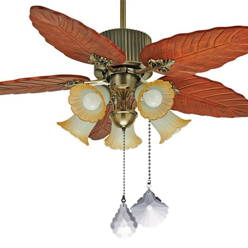 4 Sets Crystal Lamp Pull Chains Ceiling Fan Light Pull Chain Connector Home 95AC