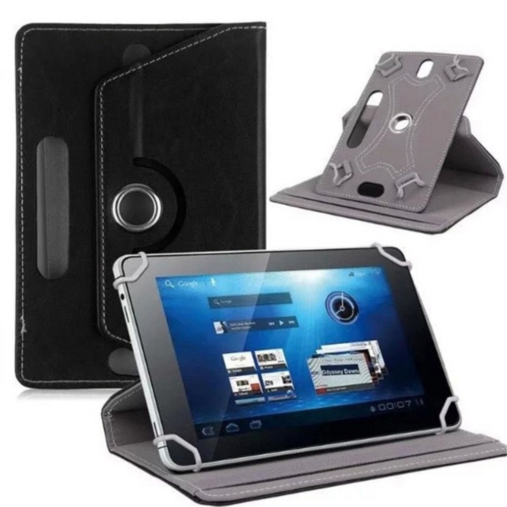 7 inch universele platte hoes met kristalpatroon, universele beschermhoes voor tablet, universele leren hoes