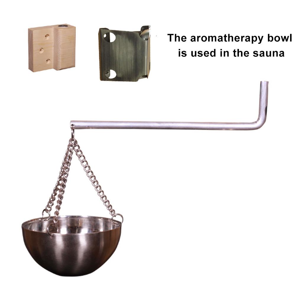 Sauna aromaterapi olie skål sauna kop rustfrit stål æterisk olie holder skål til sauna og spa træmateriale sauna tilbehør