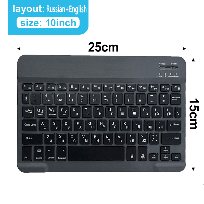 Miniteclado portátil inalámbrico recargable por Bluetooth Para iPhone, tableta, kit de juegos, PC, ratón, Android, Windows: Azul marino