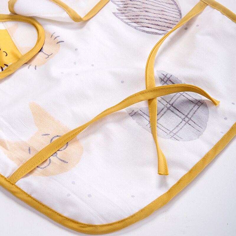 Bavoirs étanches pour bébé, bavettes mignonnes imprimées de dessins animés, tabliers à manches longues