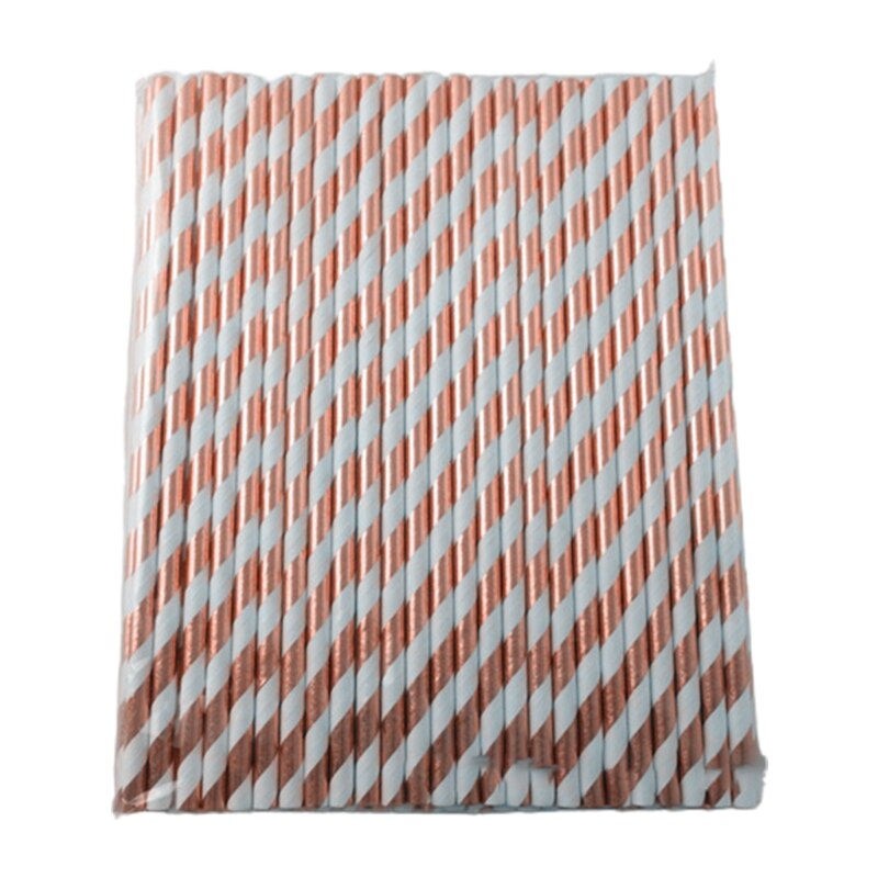 100 Pcs Party Papier Rietjes Streep Dots Sterren Wegwerp Papier Rietjes Voor Feestartikelen Verjaardag Bruiloft Biologisch Afbreekbaar: E
