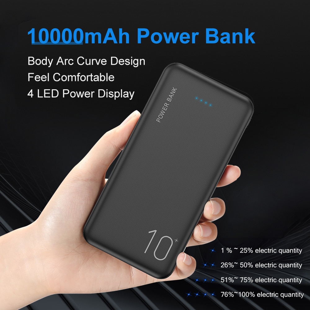 FLOVEME 10000mAh Power Bank Draagbare Oplader Mobiele Telefoon Digitale Display Externe Batterij Dual USB Snel Opladen Powerbank