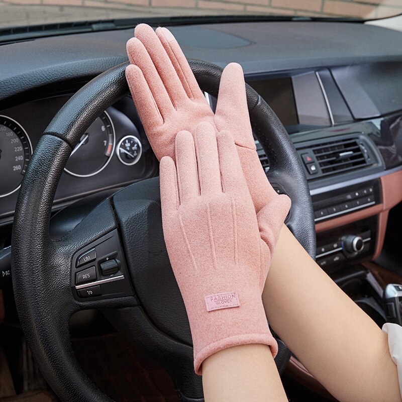 Winter Ladies Warm Gloves Thick Touch Screen Plus Velvet Riding Self-Heating Gloves Drive
