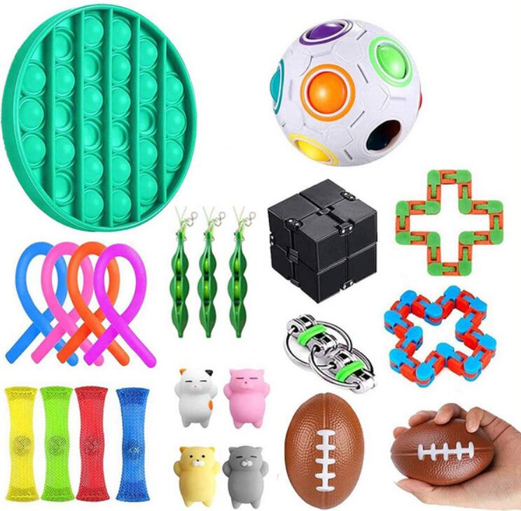 Zabawka antystresowa palec Figet Spiner poput Muzyka pop to rozciągliwe pierścienie Peapod ściśnij zwierzęta antystresowa zabawka opakowanie