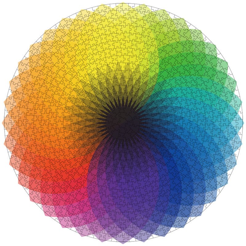 Puzzels 1000 Stuks Ronde Legpuzzels Regenboog Aarde Maan Palet Intellectuele Spel Voor Volwassenen En Kinderen Puzzel