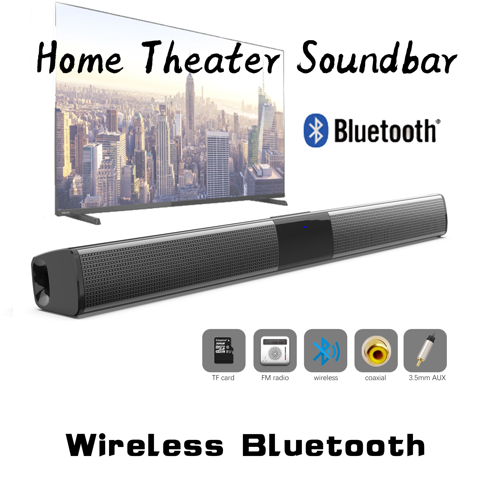 BS28D 20W TV Sound Bar Wired and Wireless Bluetooth Speaker Home Surround SoundBar for PC home Theater restauran TV Speaker