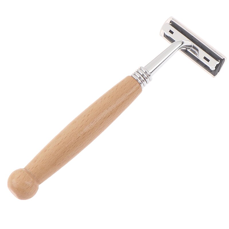 1 SET Manual Beard Shaver Double Edge Blade Hair Razor with Box Silver Color Men Barber Rasoir sharp tool: E style