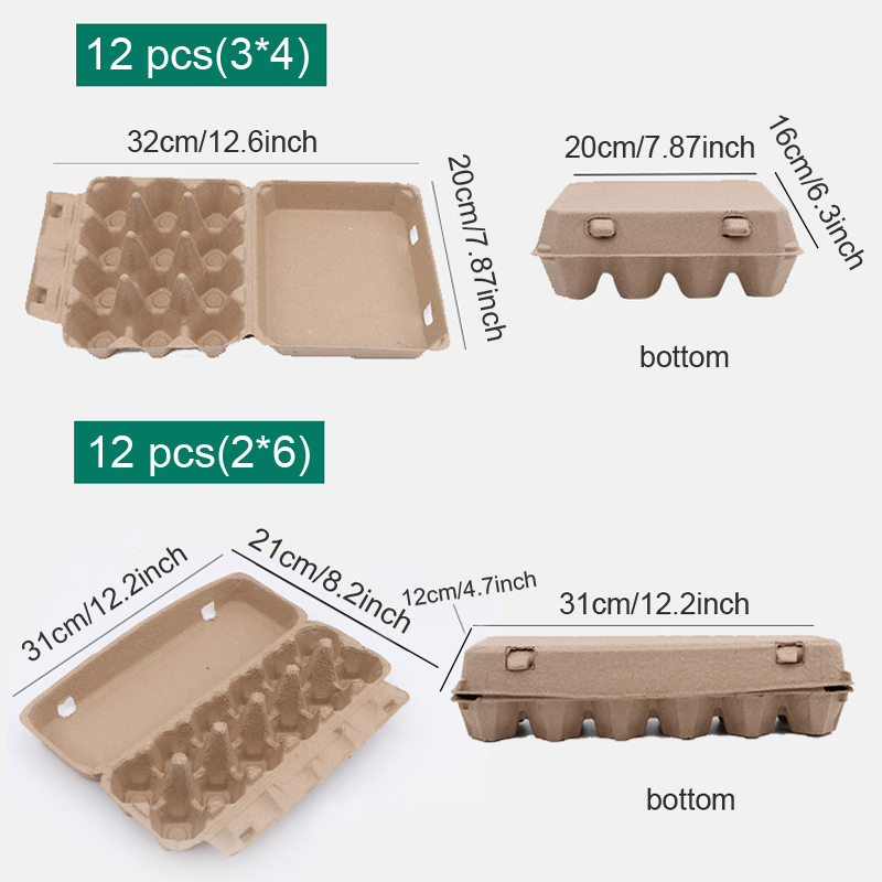 6 Pack Egg Cartons Bulk 6/8/10/12 Count Style Reusable Cardboard Egg Cartons Eggs Tray Refrigerator Empty Egg Storage Box