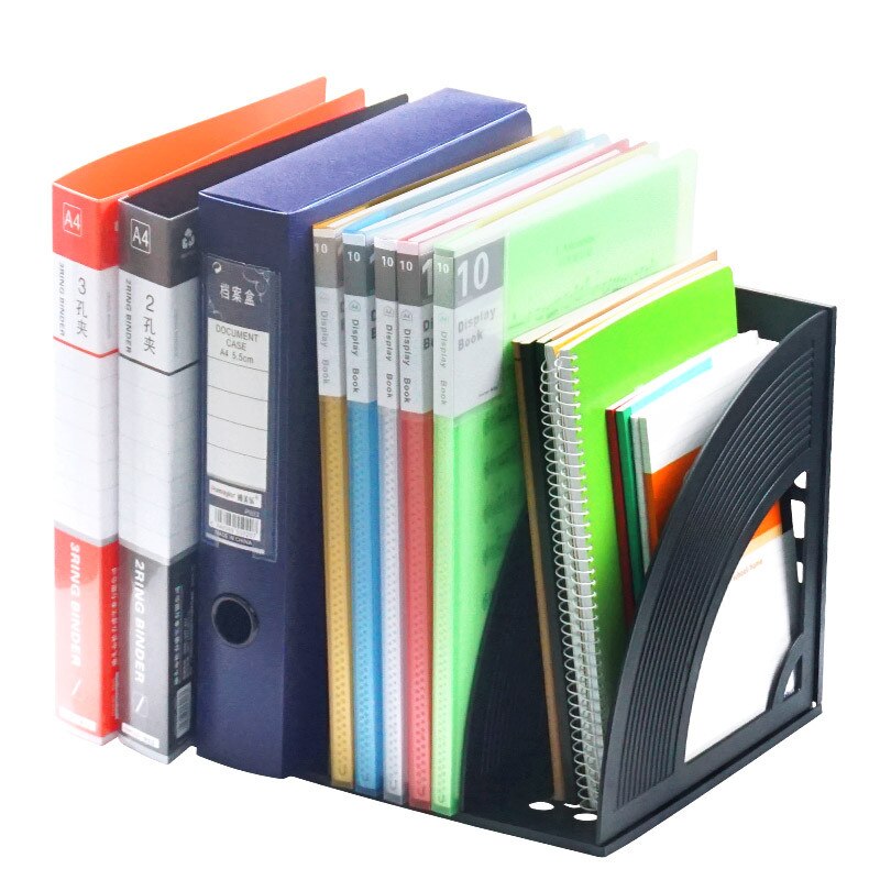 3/4 Sections Document Rack Plastic Bookshelf Book Stand Office A4 Paper Tray Magazine File Holder Organizer Rack School Supplies