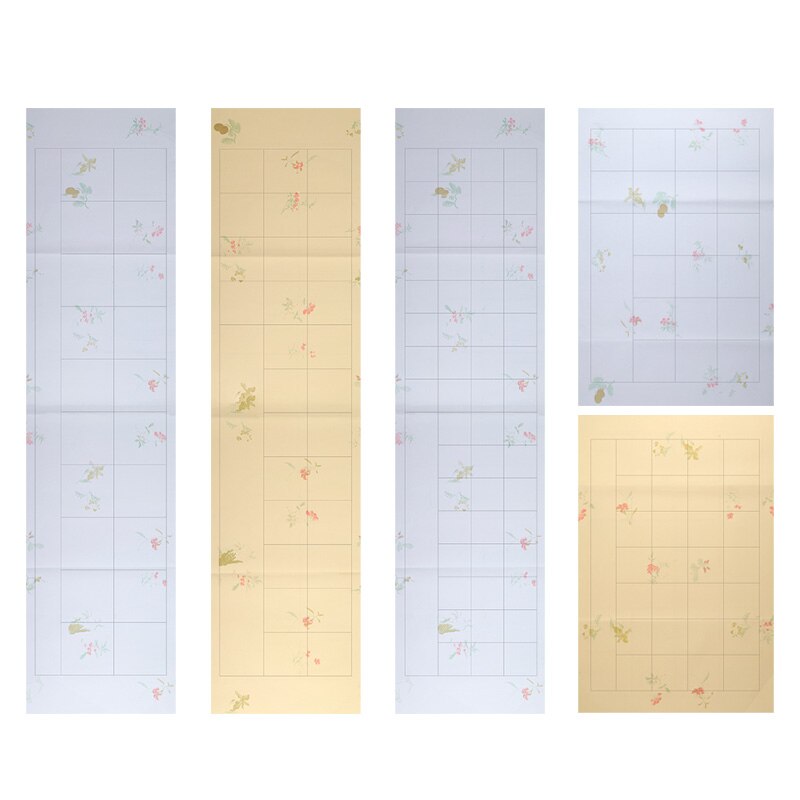 Batik – papier semi-mûr Xuan, 10 feuilles de papier de calligraphie chinoise, papier de riz à motif de fleur chinoise avec grilles
