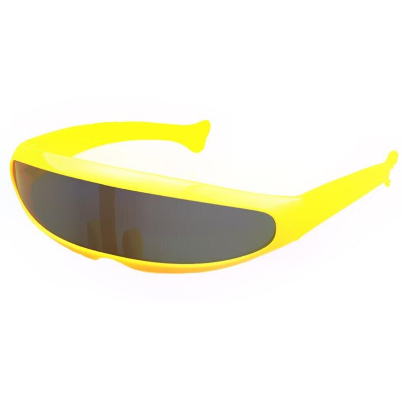 Lunettes drôles en plastique couleur miroir lentille unique visière lunettes de soleil Cyclops Cosplay femmes hommes lunettes de fête pour les enfants: 02