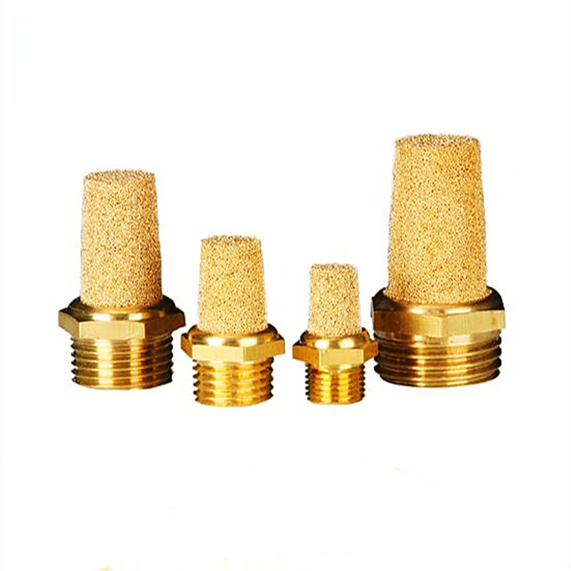 Silenciador de escape de latón neumático, conector reductor de filtro de ruido, silenciador plano/largo de cobre, BSL-M5, 1/8, 1/4, 3/8, 1/2
