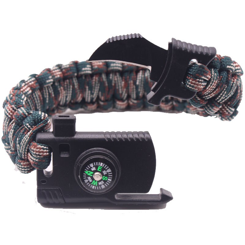 Men Braided Multi-function Outdoor Paracord Survival Bracelet Knife Compass Camping Rescue Emergency Rope Bracelets For Women