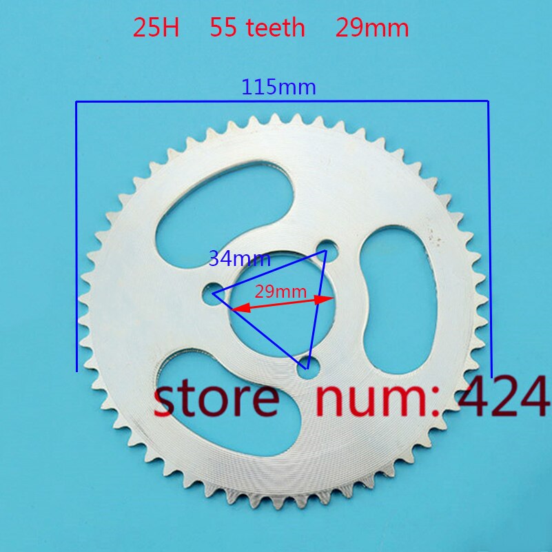 25H chain 82 links JH70 JH90 Timing chain and 25H rear sprocket 55T teeth 29mm for 47cc 49cc 2 Stroke Mini Moto Pocket Bike: 25H sprocket 55T 29