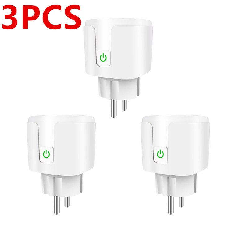 16A 220V Adapter Tuya Wifi Eu Smart Plug Draadloze Afstandsbediening Voice Control Power Monitor Timer Socket Voor Google Thuis alexa: 3PCS