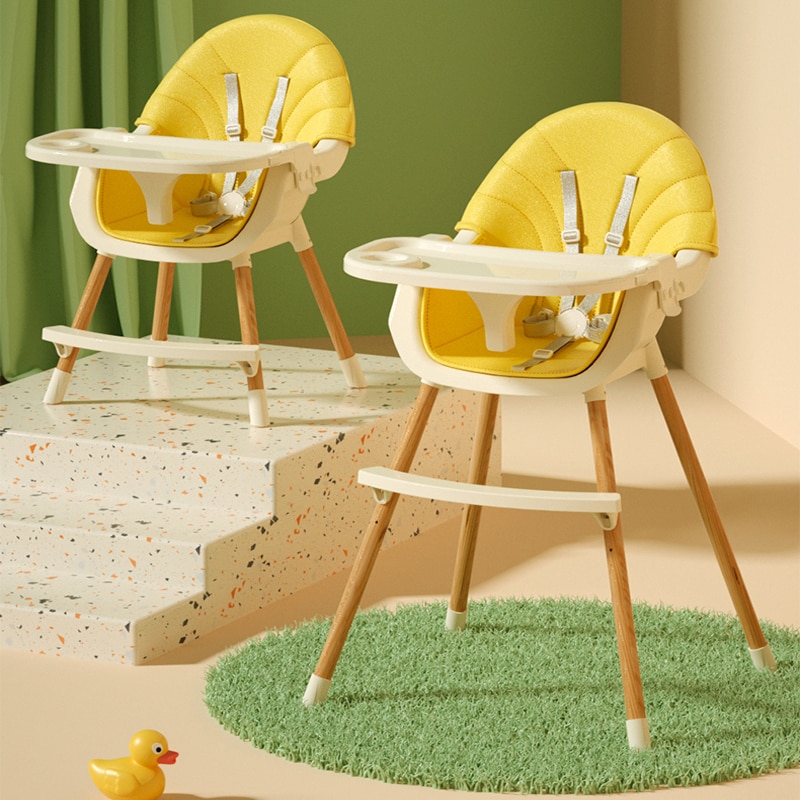 Bandeja ajustable multifuncional plegable portátil para niños, trona con cojín de PU, trona de alimentación de bebé 2:1