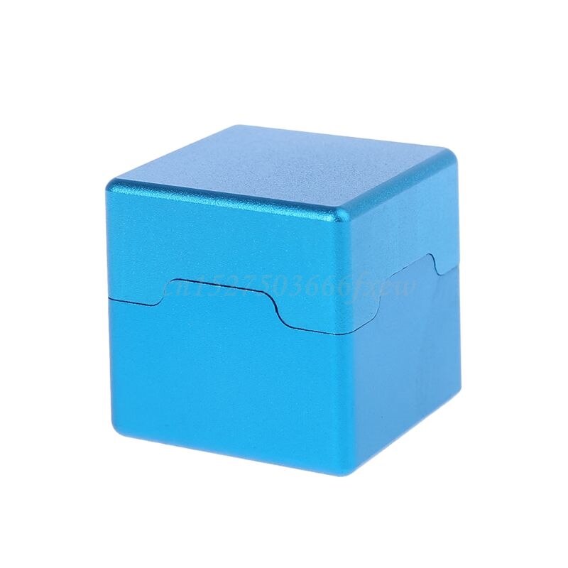 Pocket Biljartkeu Krijt Houder Aluminium Draagbare Mini Cue Tips Krijt Zwembad Krijt Carrier Case Box: Blauw