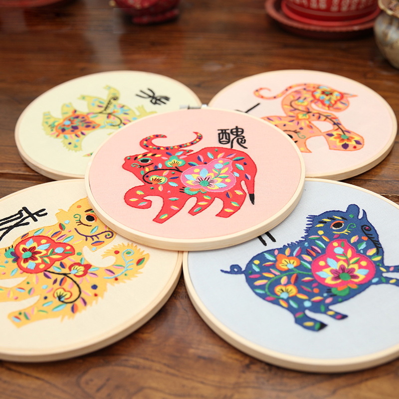Handwerken Praktijk Kits Zodiac Diy Linten Borduren Voor Beginner Kruissteek Muurschildering Art Home Decoratie Voldoen Sets