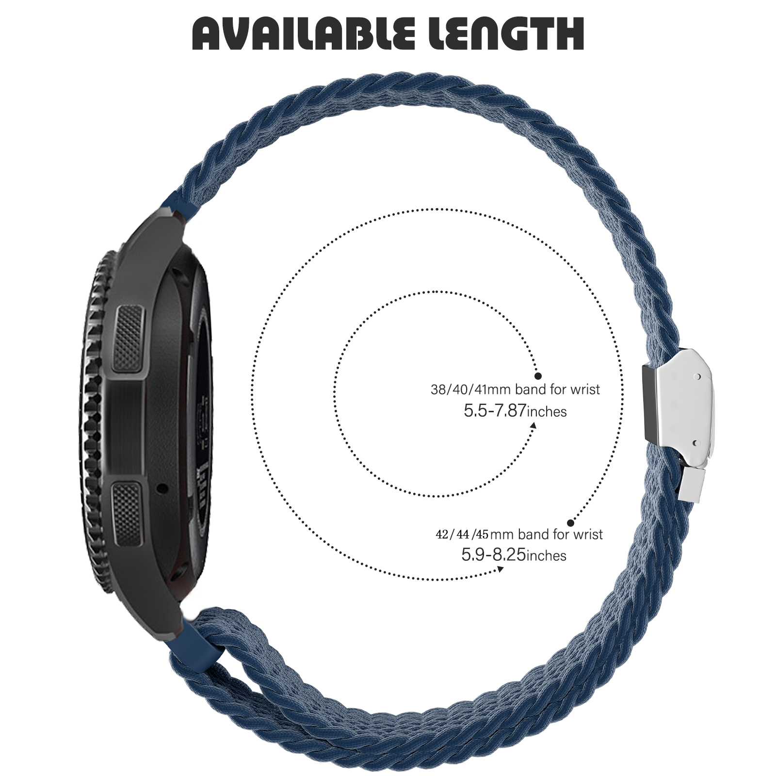 Correa de 20mm/22mm para Amazfit GTS/2/2e/3/4/GTS2 Mini/GTR/3/Pro/4/GTR2/47mm/stratos pulsera elástica trenzada para reloj Amazfit bip
