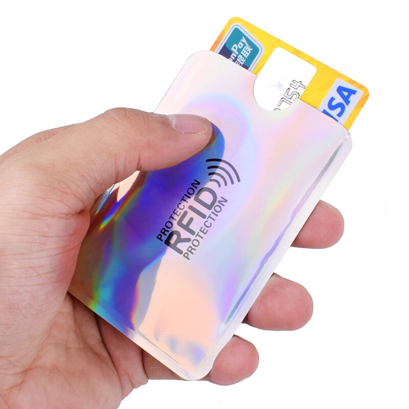 5PCS RFID porta carte di credito anti-scansione tasca in alluminio metallo sottile protezione della carta di credito portafoglio di sicurezza custodia per carte di moda