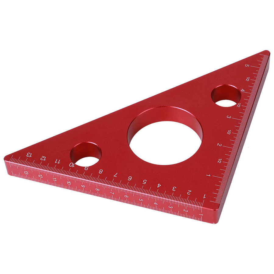 Protractor 5in/13cm Right Angle Ruler Triangle Height Ruler Aluminum Alloy Carpenter Measuring and Gauging Tool