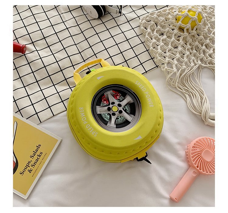3d bildæk børn skoletaske dejlig børn lille rygsæk eva wheel børnehave taske alder 3-5 baby drenge piger småbørn skoletaske: Gul