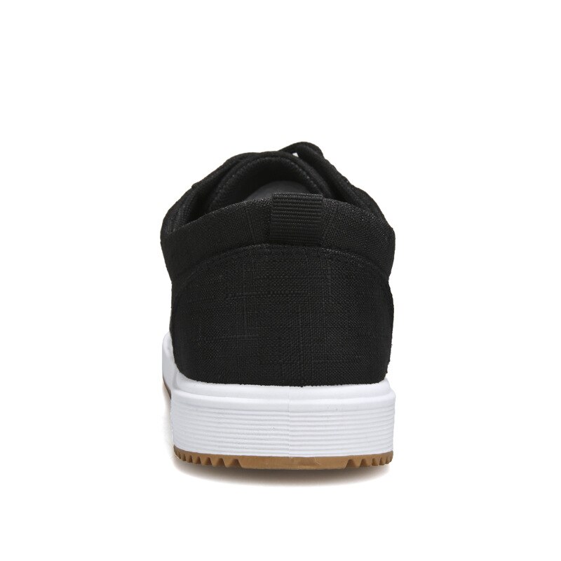 Breathable canvas shoes men lace up flat casual shoes loafers men shoes mens trainers men casual shoes #black 4918