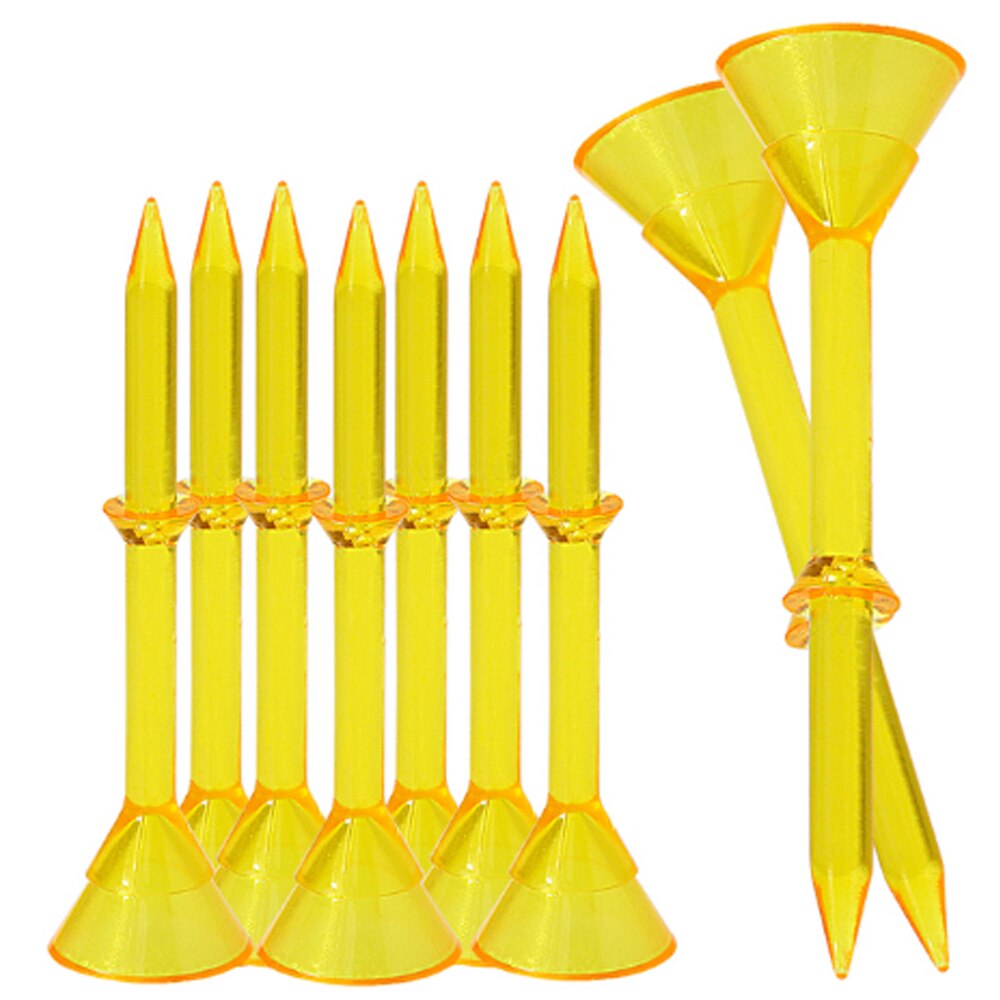 50Pcs Upgrade Big Cup Golf Tees 3-1/4" Unbreakable Plastic Golf Tee Reduce Friction &amp; Side Spin Reusable For: Yellow