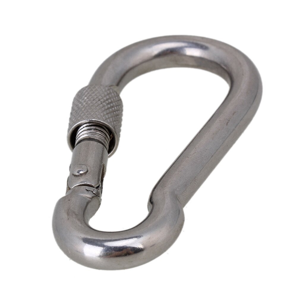 M8x80 Zilver 304 Roestvrij Staal Quick Link Chain Karabijnhaak Lock Ring Haak Met Schroef Lock Voor Outdoor Activiteit
