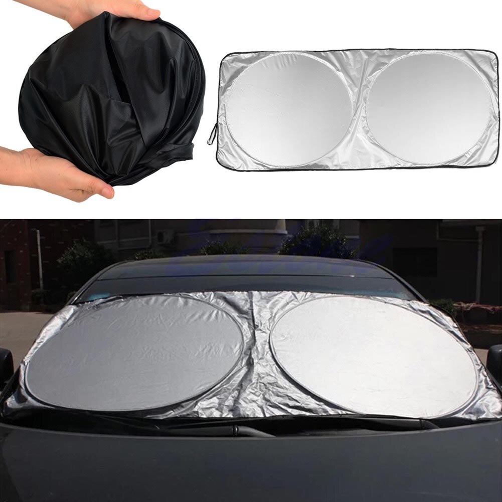Uv beskytte bilrude film auto visir forrude solskærmsdæksel foldning forreste bagrude solskærm