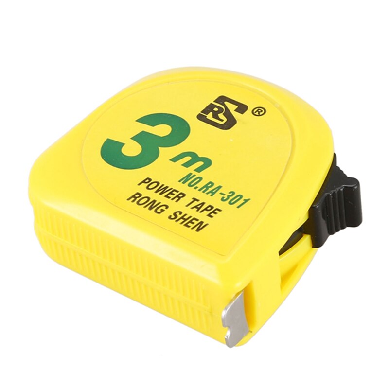 3 meter retractable yellow measuring tape, in steel, for measurements: Default Title