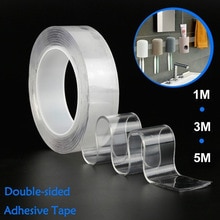 Reusable 1/3/5M Tape Nano Invisible Adhesive Garden Washable Transparent Double-sided No Trace Tape Utensils Mobile Phone