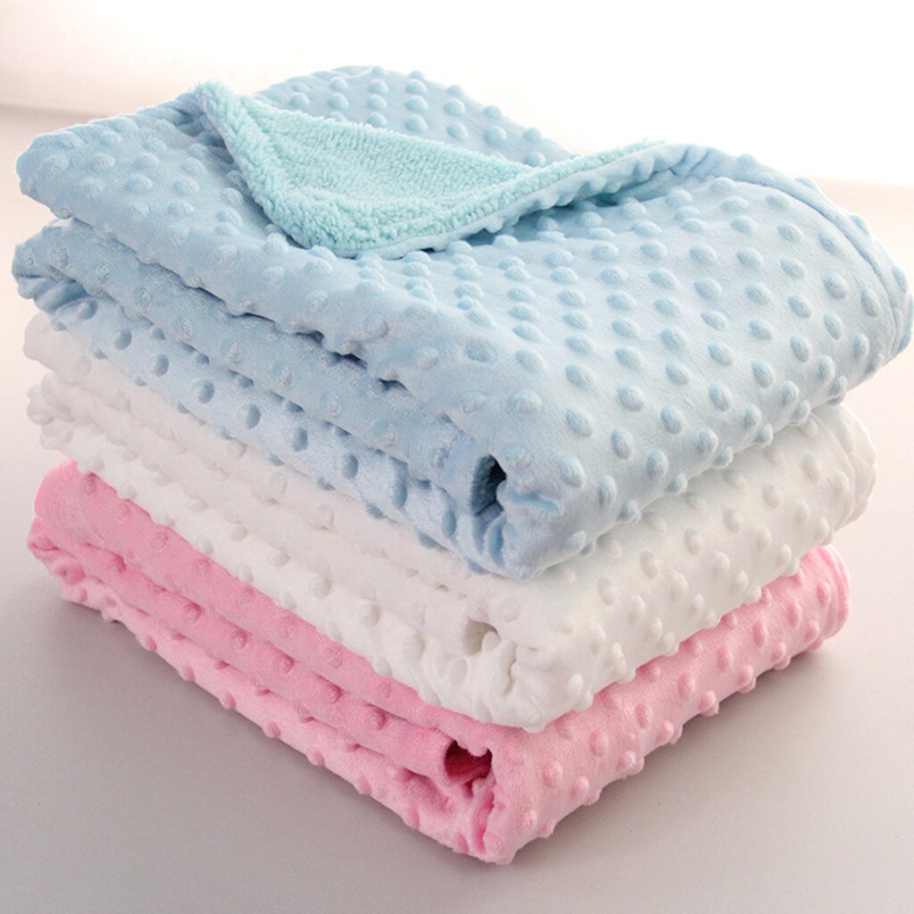 Baby Blanket & Swaddling Newborn Baby Soft Minky Dot Blanket Warm Fleece Stroller Cover Quilt Swaddling Bedding