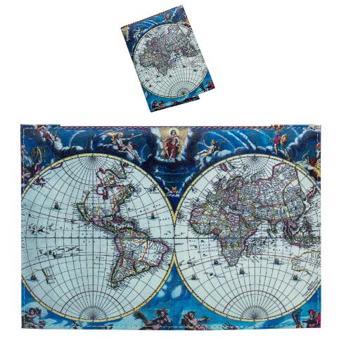 World map Color mixing buckle unisex passport cover with traveling Built in RFID Blocking Protect personal information: 3