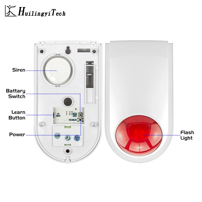 HuilingyiTech Home Security PIR Alert Infrared Sensor Anti-theft Motion Detector Alarm Monitor Wireless Flash Siren Alarm system