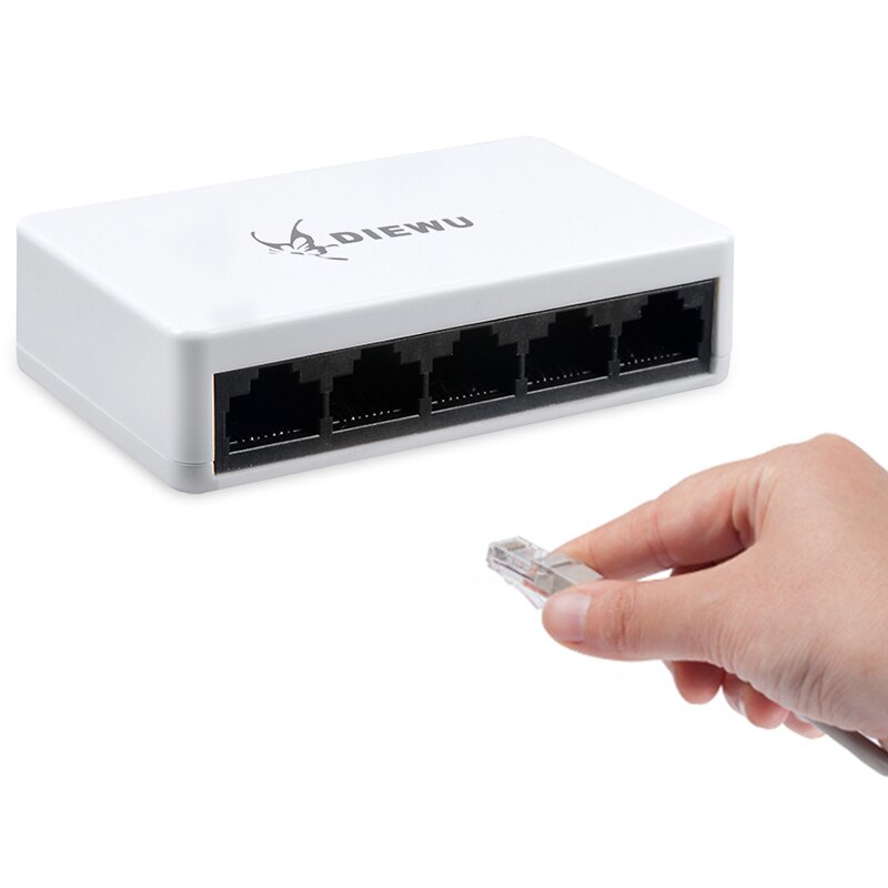 Netwerk Switch 5 Poorten 10/100 Mbps Fast Ethernet RJ45 Switcher Lan Hub MDI Full/Half duplex uitwisseling Netwerk-switches Adapter