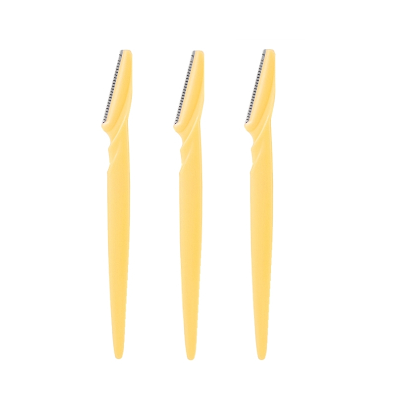 3 Stks/set Wenkbrauw Trimmer Eye Brow Haar Remover Facial Razor Wenkbrauwen Blades Scheerapparaat Scherpe Draagbare Set Vrouwen Beauty Make-Up Tool kit: Yellow
