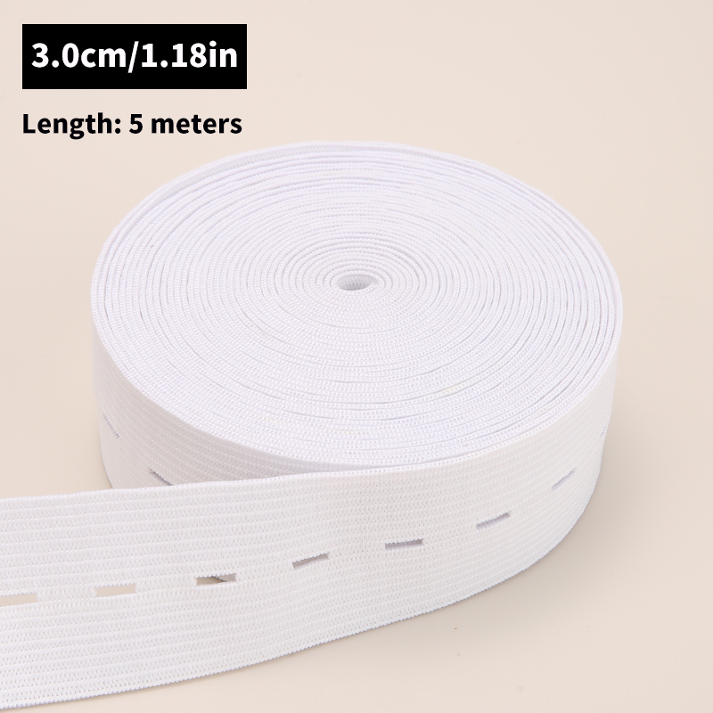 Cinturón elástico con agujero de botón de 5m, cinturón elástico con agujero de botón trenzado, cinturón elástico, accesorios de ropa de costura DIY: Cobre envejecido