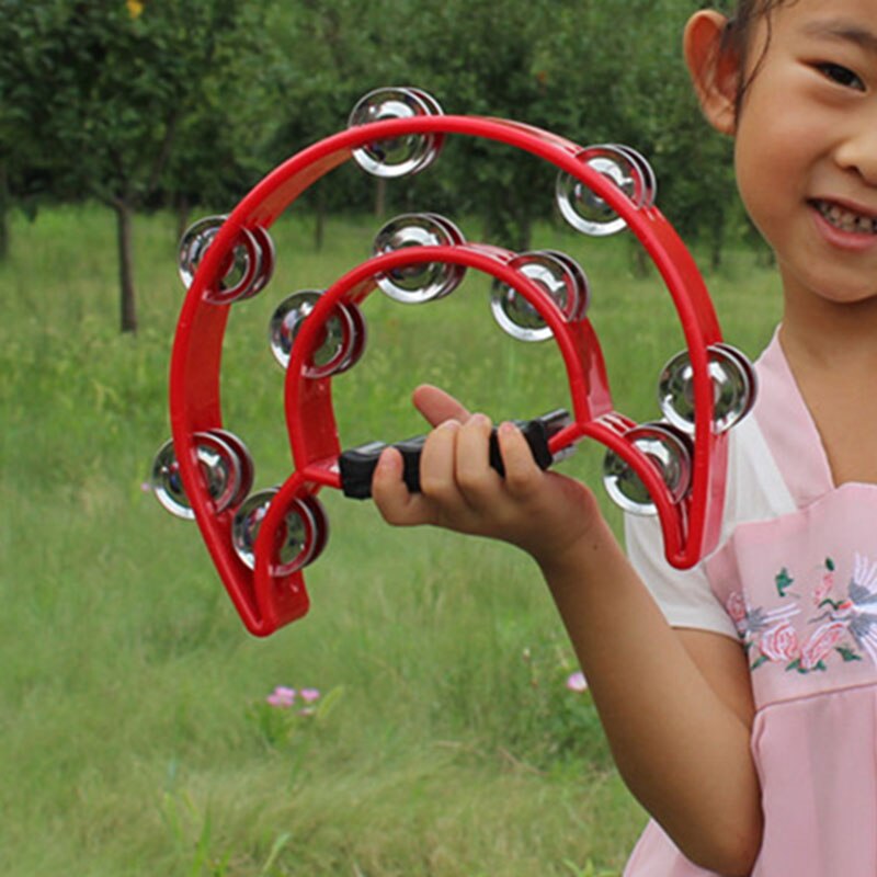 Tambourine Percussion Musical Instruments Hand Bell Double Rows Party Tambourine YS-BUY: Red
