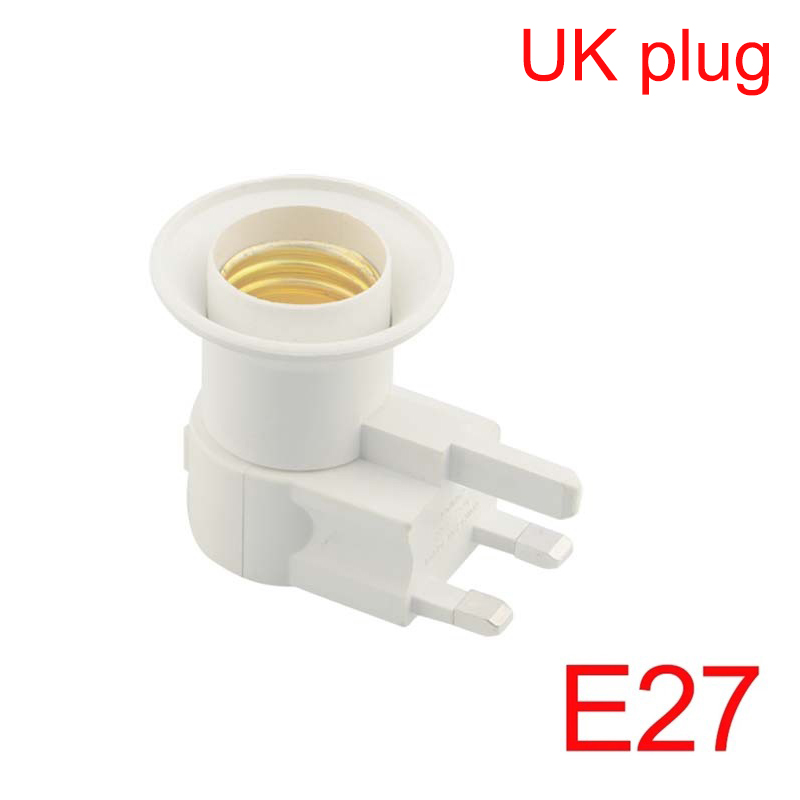 1PC E27 Socket Adapter LED Light To EU/US Plug Holder Converter ON/OFF Practical Lamps Accessories For Bulb Camera Base: UK-1